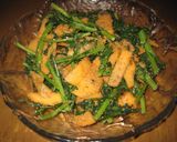 ごま油風味♪柿と春菊の胡麻和え♪作り方3写真