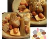 里芋とこんにゃくと豆の黒糖風味の煮物作り方13写真