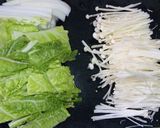 白菜★えのき味噌汁作り方1写真