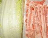 白菜と豚ばら肉の蒸し煮鍋作り方1写真