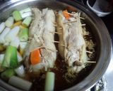 鶏　紅白巻きと　つけ麺のつけだれ！作り方2写真
