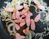 簡単昼食今夜の夕飯新玉葱小松菜ナポリタン作り方8写真