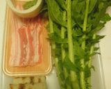 大根の葉の炒め煮（豚ばら肉、竹輪入り）作り方1写真