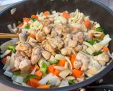 鶏背肉の黒酢餡炒め。作り方3写真