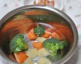 鮭フレークの温野菜サラダーシリコン鍋で作り方1写真
