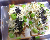 大根×枝豆×ちりめん山椒の和風トースト作り方4写真