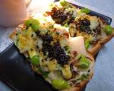 大根×枝豆×ちりめん山椒の和風トースト作り方5写真