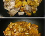 ■厚切り豚ばら肉とさつま芋の生姜味噌炒め作り方4写真