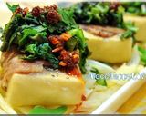 ☆高野豆腐の豚肉巻きステーキ春菊のっけ☆作り方7写真