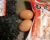 干しのりとむき海老のまんまる卵焼き作り方1写真