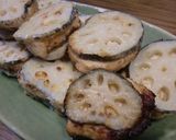 オーブンで焼く、レンコンの鶏つくねはさみ作り方7写真