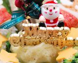 サンタとツリーでクリスマス寿司ケーキ作り方2写真