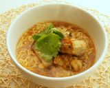 香菜と牡蠣の旨味たっぷり醤油味麺作り方4写真