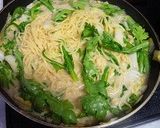ホタテと春菊のクリーム焼きそば作り方6写真