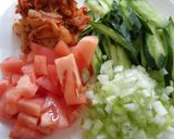 韓国風　まぜるだけ♬キムチサラダ♥作り方1写真