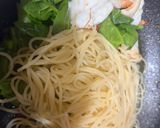 えびとつるむらさきのペペロンチーノ♪作り方8写真
