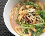 お揚げサラダとキノコの柚子胡椒バター風麺作り方4写真