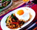♡タイ風挽き肉バジル炒め目玉のっけ♡作り方5写真