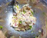 タコ入り鶏つくねの椎茸笠焼き作り方3写真