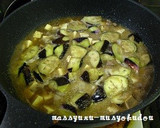 ■こく旨！ひき肉と茄子のごま豆腐煮■作り方4写真