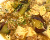 ■こく旨！ひき肉と茄子のごま豆腐煮■作り方5写真