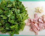 簡単☆春菊とベーコンのチーズ焼き作り方1写真
