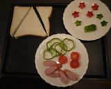 クリスマスツリー風ピザトースト ☆作り方1写真