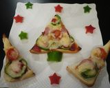 クリスマスツリー風ピザトースト ☆作り方3写真