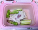 蒸鶏とアスパラのレモンクリームパスタ♡*作り方3写真