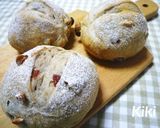 全粒粉入り*ドライフルーツnoくるみパン作り方6写真