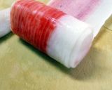 お弁当に♪りんご？かにかま♪かにかま巻作り方4写真