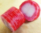 お弁当に♪りんご？かにかま♪かにかま巻作り方6写真