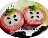 お弁当に♪りんご？かにかま♪かにかま巻作り方10写真