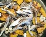 かぼちゃと舞茸のクリームパスタ作り方2写真