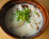 温かヘルシー☆さつま芋ときのこの豆乳汁作り方5写真