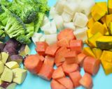 クリスマス☆挽肉＆野菜でサンタクロース作り方1写真