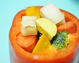 クリスマス☆挽肉＆野菜でサンタクロース作り方14写真