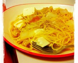白菜とお揚げさんの和風梅パスタ♡作り方4写真