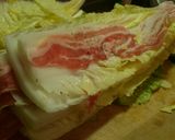 豚肉と白菜のミルフィユONクラムチャウダ作り方1写真