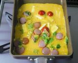 お弁当に♪キャベツとウインナーのオムレツ作り方4写真