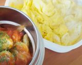 【ぶっかけ飯】肉団子としめじのトマト缶煮作り方8写真