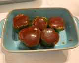 輪切りピーマン肉詰めチーズ焼き作り方2写真