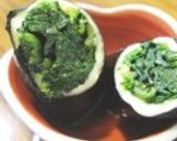 燻味塩ホウレン草とチーズの海苔巻作り方4写真