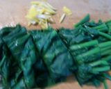 ちぢみほうれん草と鶏のみそ漬けのゆず風味作り方2写真
