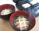 普通のワッフルメーカーで★餅ワッフル雑煮作り方4写真