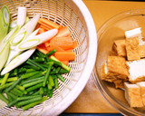 にんにくの芽と厚揚げの甘辛炒め作り方1写真