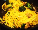 チキン&キノコの彩りクリームスパ作り方9写真