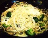 チキン&キノコの彩りクリームスパ作り方10写真