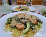ホタテと海老とボカドのクリーム焼きそば作り方11写真