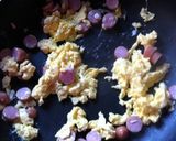 簡単！ウィンナーとほうれん草の卵炒め作り方5写真